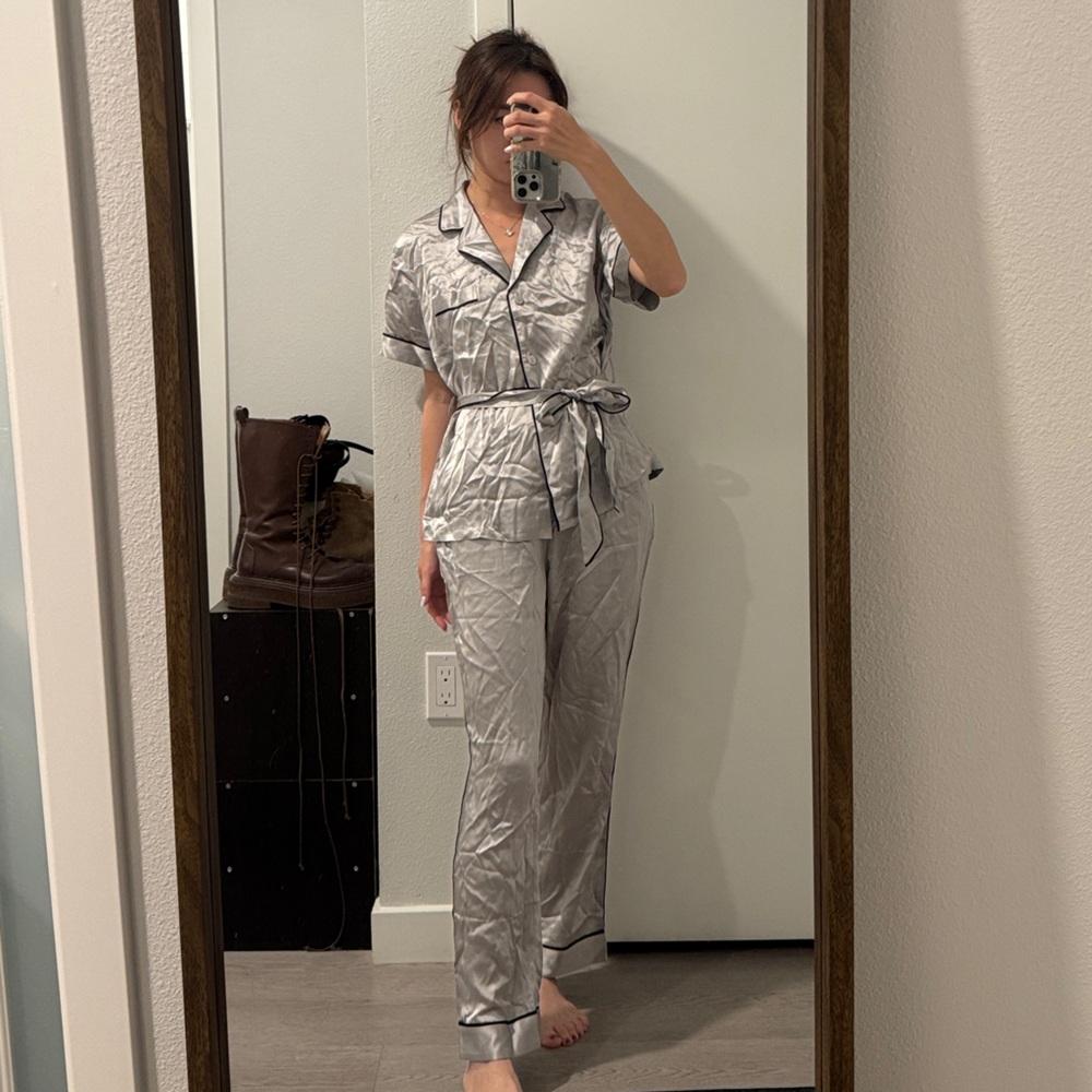 Women's Silver Pajama Set